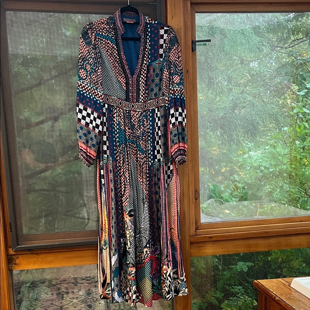 Anthropologie Bhanuni by Jyoti Multicolor Long Sleeve maxi Dress
